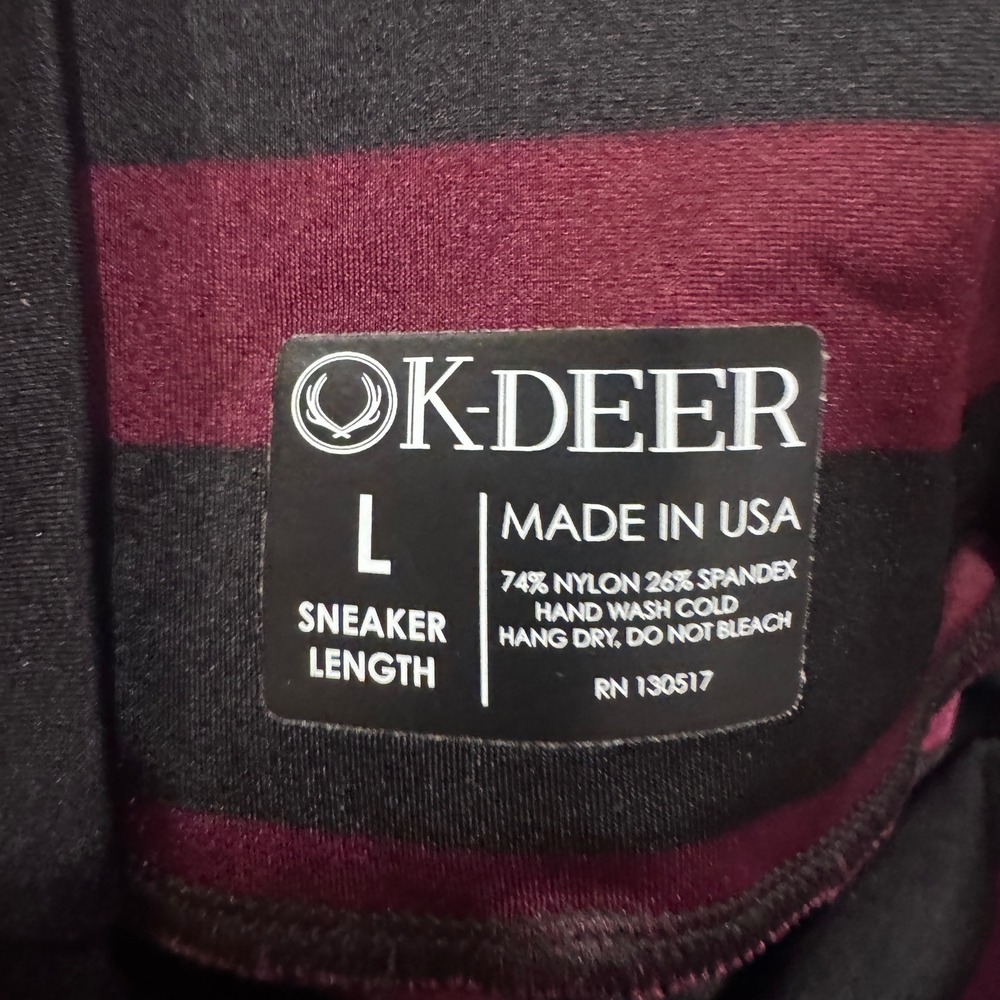 K-Deer Stripe Leggings Wmns Sneaker Length Sunset Ombre Pink Plum Purple‎ Yoga L - Picture 3 of 7